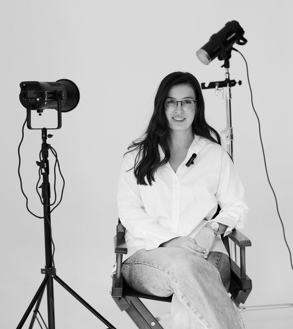 Olha Odarchenko in a photo studio